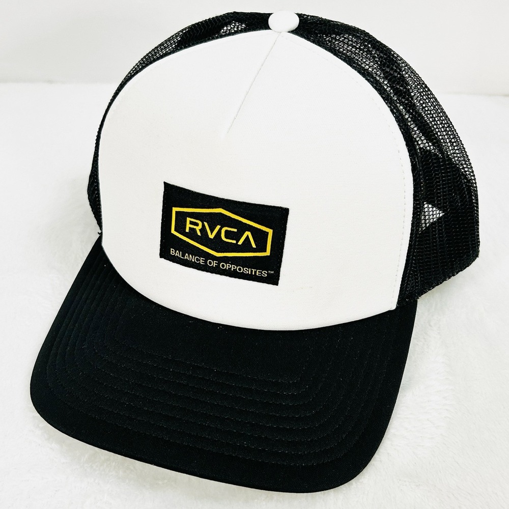 RVCA 2-Tone Foam Trucker Hat Cap Snapback Adjustable White Casual Outdoors